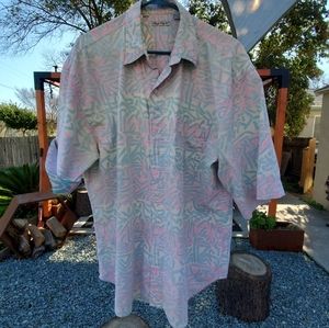 Vintage Bugle Boy Men's Short Sleeve Shirt. XL. GVPWC. 1980's. Distressed. SBTB.